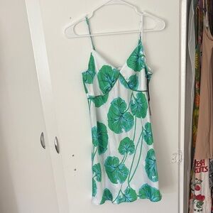 Diane Von Furstenberg White and Green Dress